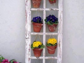 Vertical gardening by using window frame