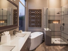 Large bathroom with shower and bath