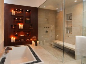 Дизайн интерьера ванной комнаты большего размера