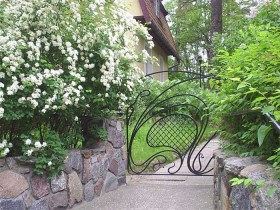 Beautiful wrought-iron gate at the cottage