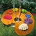 The design of the flowerbeds in the garden