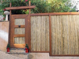 A fence made of bamboo