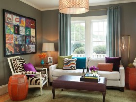 Living room in eclectic style