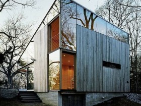 Modern house with glass facade