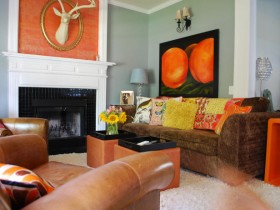 Living room with elements of Safari style