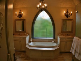 Bathroom interior in the style of Gothic