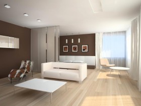 Living room design in minimalist style
