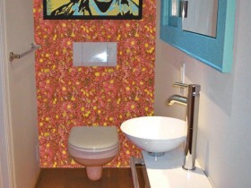 The bathroom in the style of pop art