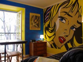 Pop art in the interior of the room