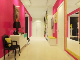 The interior hallway in the style of pop art