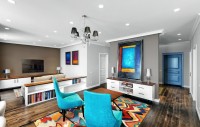 Interior design living room in kitsch style