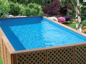 Frame pool with wood