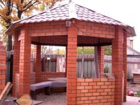 Homemade brick pavilion