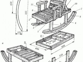 Blueprints for a rocking chair with their hands