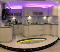 Kitchen in high-tech style ceiling lighting