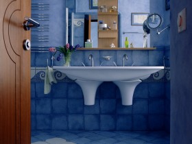 Голубая ванная комната