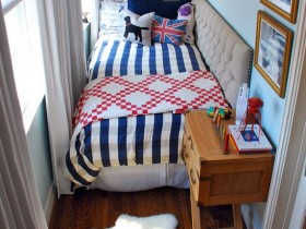 Interior vivid small bedroom