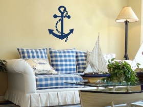 Living room interior in a marine style