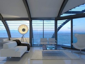 Living room design in marine style