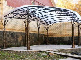 Stylish wrought iron canopy