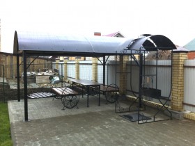 Forged awning for recreational areas