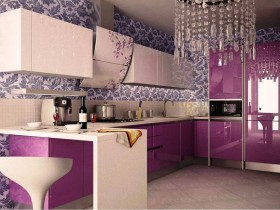Modern purple kitchen