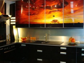 Beautiful front kitchen in the sunset