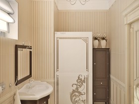 Дизайн проект светлой классической ванной комнаты