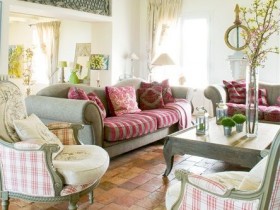 Living room design in the style of Provence