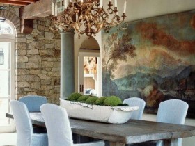 The interior of dining room in the Provence style