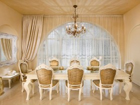 The interior of dining room in the Rococo style