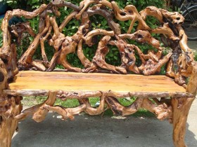 Garden bench in the style of rotary
