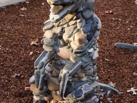 Garden figurine is made of natural stone
