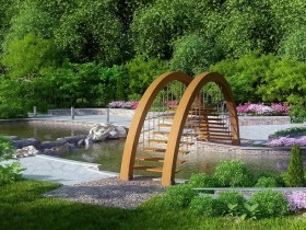 Креативный садовый мостик