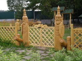 A wooden gate in the country