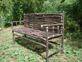 Homemade garden bench from wood