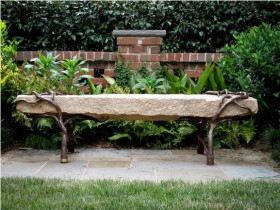 Interesting design stone benches