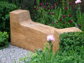 An unusual garden bench from wood