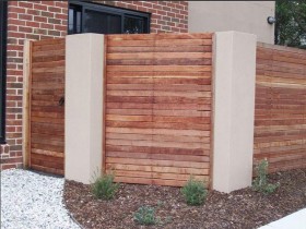 A fence of horizontal boards