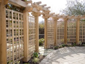 Wooden trellis garden fence