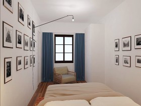 Modern Scandinavian style bedroom interior