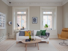 Living room with bright accents