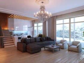 Idea of design of living room-kitchen