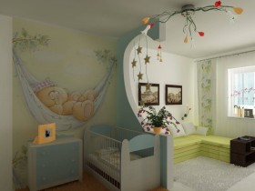 Вітальня, поєднана з дитячою кімнатою