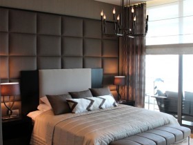 Black and grey bedroom in modern style