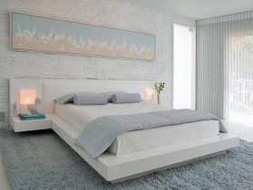 Beautiful bright bedroom in a modern style