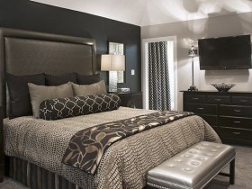 Luxury dark bedroom in a modern style