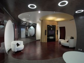 Modern living room in dark color