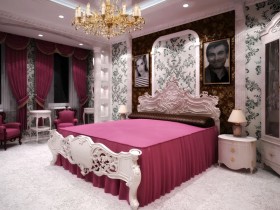 Bedroom with elements of kitsch