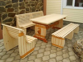 Wooden table with chairs
